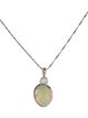 Necklace 14K 4.55ct Opal & DIamond Pendant Necklace
