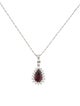 Necklace 3.65ct Garnet & Diamond Pendant Necklace