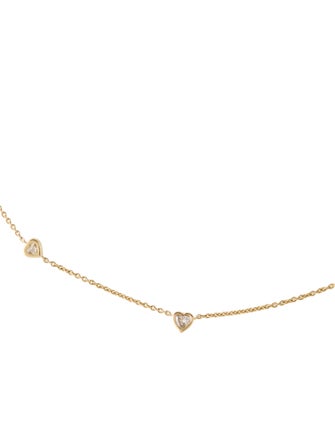 Necklace 14K Diamond Heart Station Necklace
