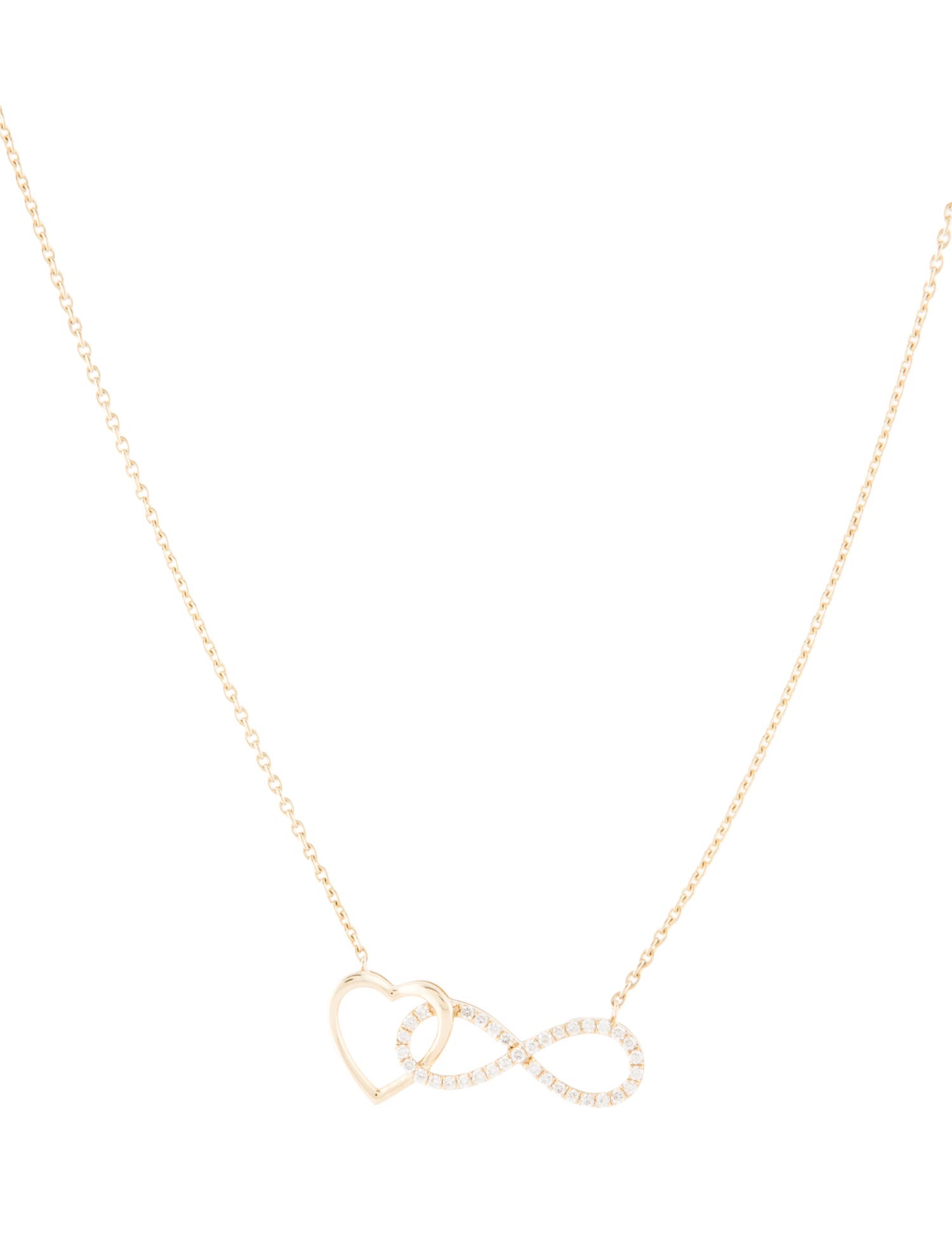 Necklace 14K Diamond Infinity Heart Pendant