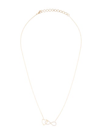 Necklace 14K Diamond Infinity Heart Pendant Necklace