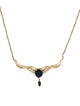 Necklace 14K Sapphire & Diamond Pendant Necklace