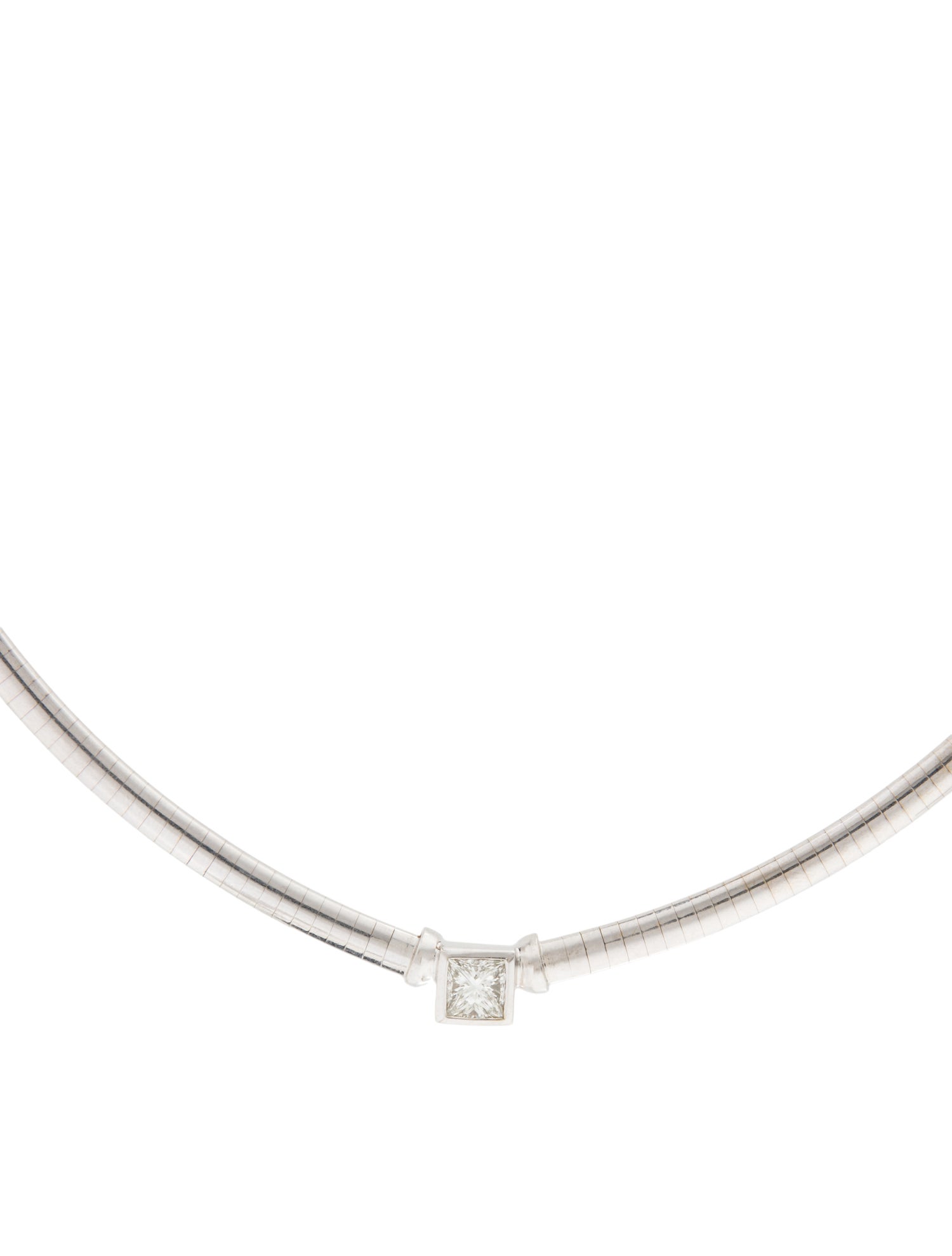 Necklace 14K 1.07ct Diamond Solitaire Collar