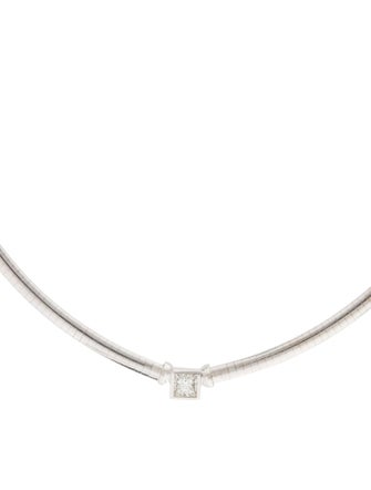 Necklace 14K 1.07ct Diamond Solitaire Collar Necklace