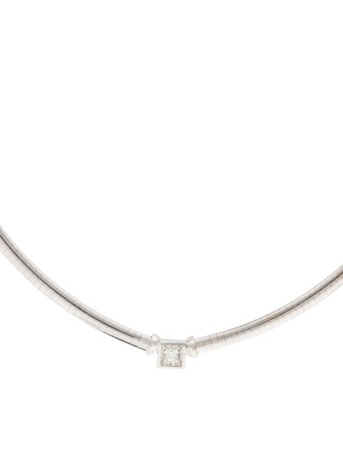 Necklace 14K 1.07ct Diamond Solitaire Collar Necklace