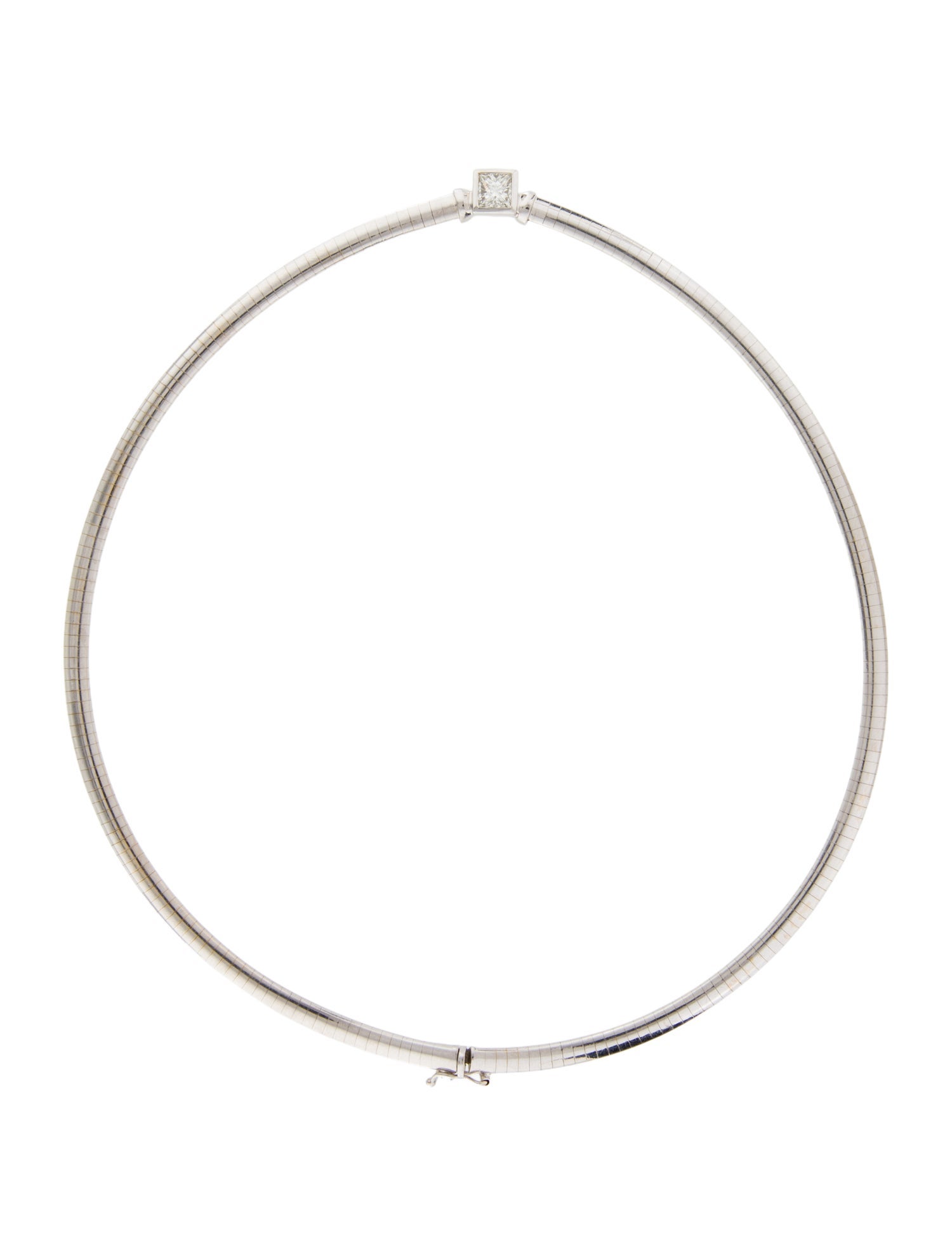 Necklace 14K 1.07ct Diamond Solitaire Collar