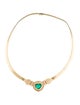 Necklace 18K 4.26ct Emerald & Diamond Collar Necklace