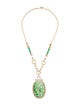 Necklace 14K Jadeite & Diamond Pendant Necklace