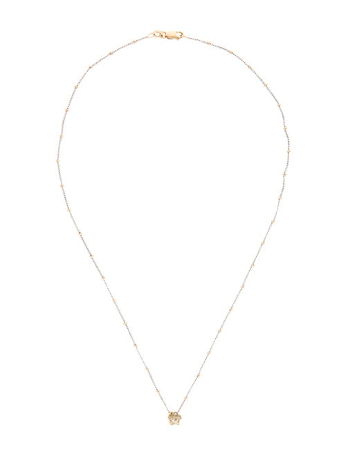 Necklace 14K Diamond Floral Pendant Necklace