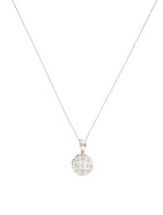 Necklace 14K Diamond Circle Pendant Necklace