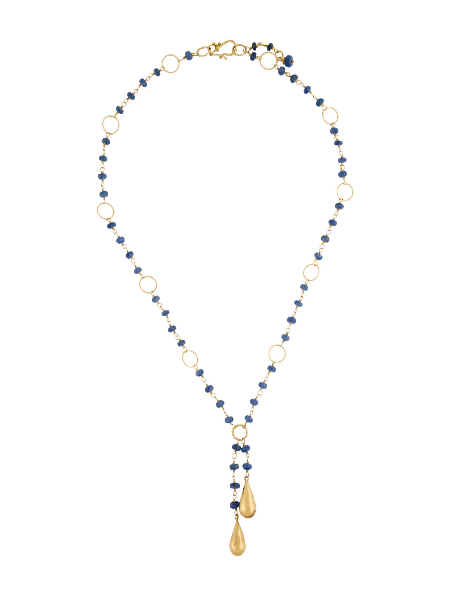 Necklace 18K Sapphire Bead Pendant
