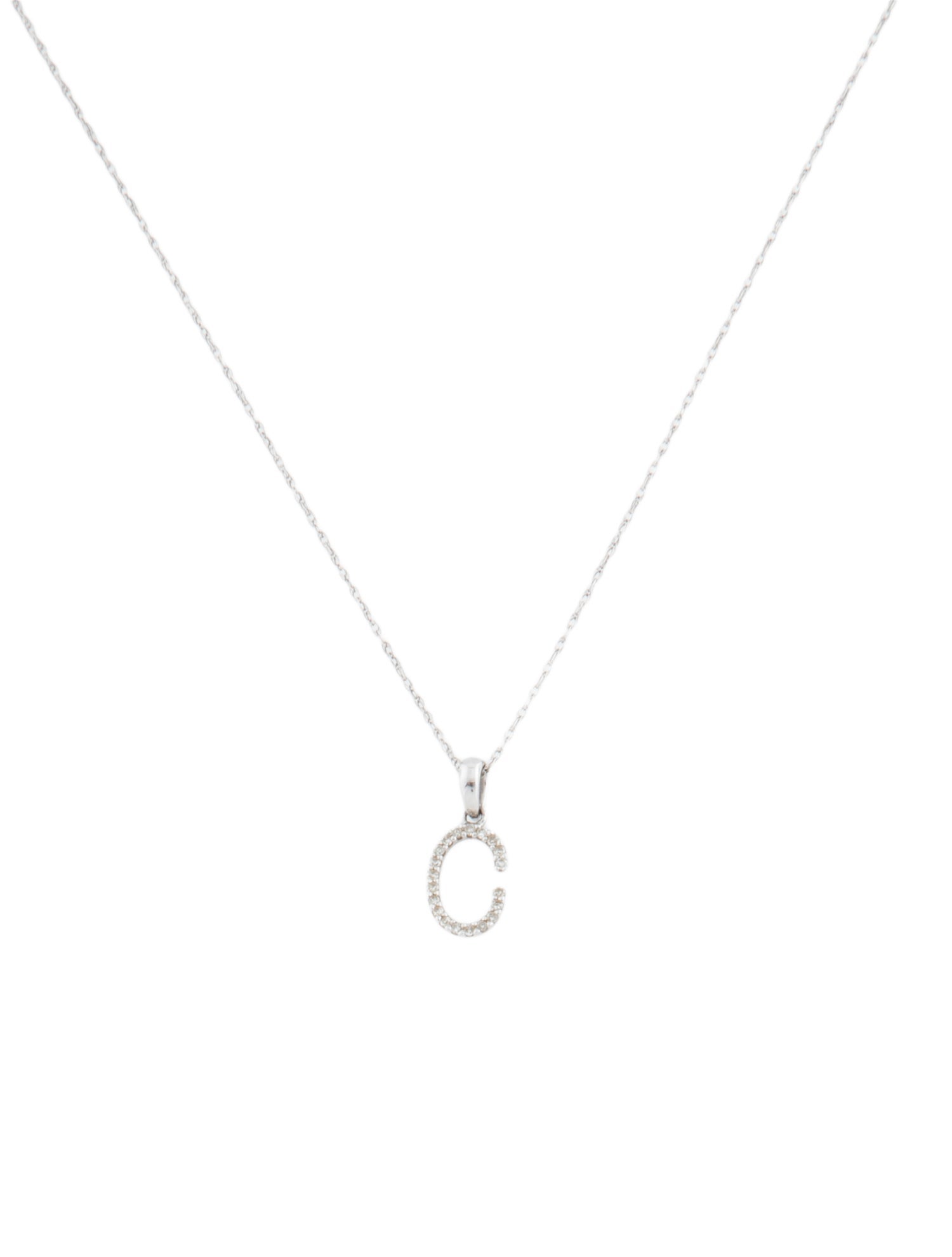 Necklace 14K Diamond Initial 'C' Pendant