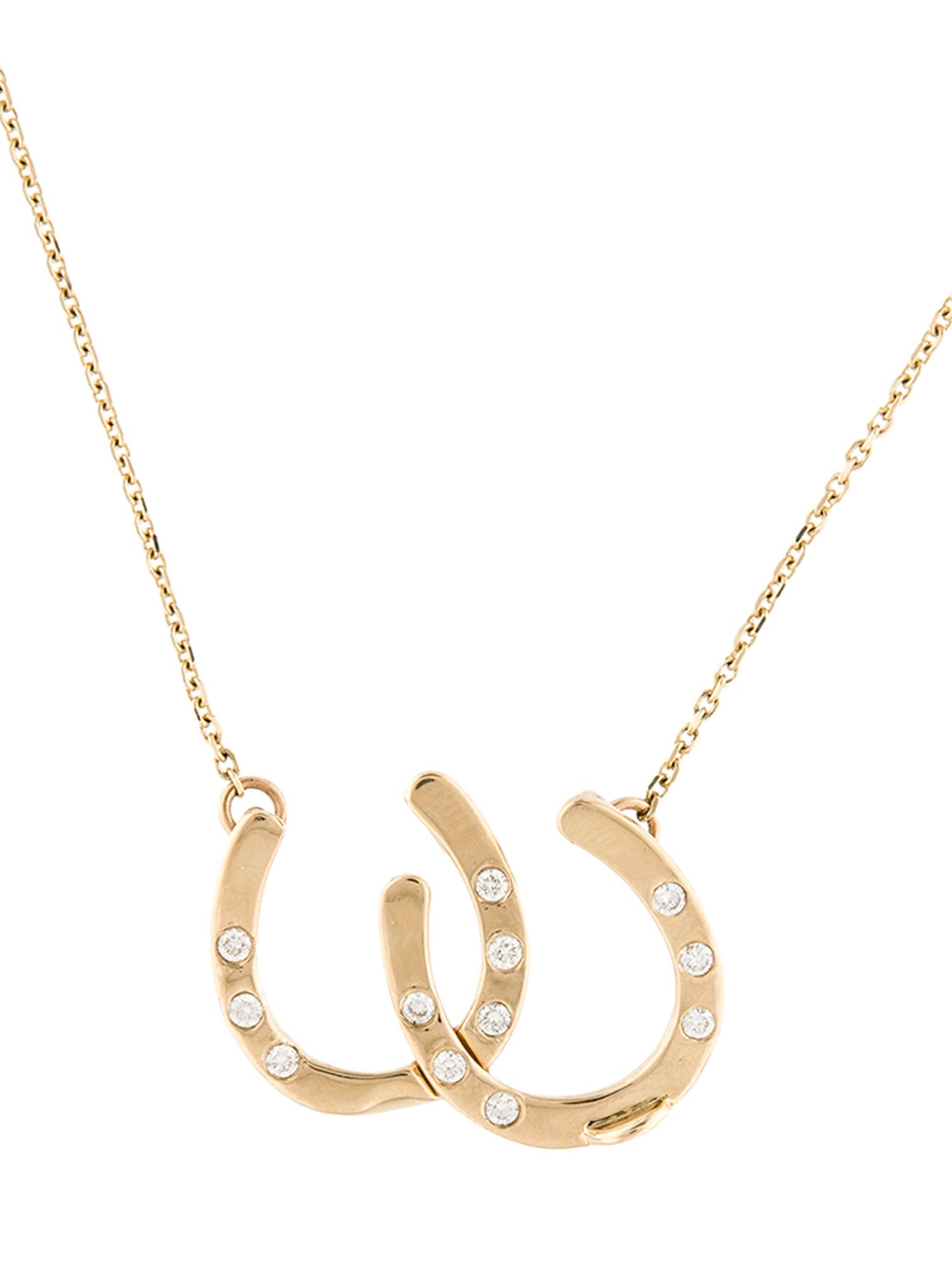 Necklace 14K Diamond Horseshoe Pendant