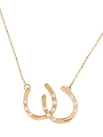 Necklace 14K Diamond Horseshoe Pendant Necklace