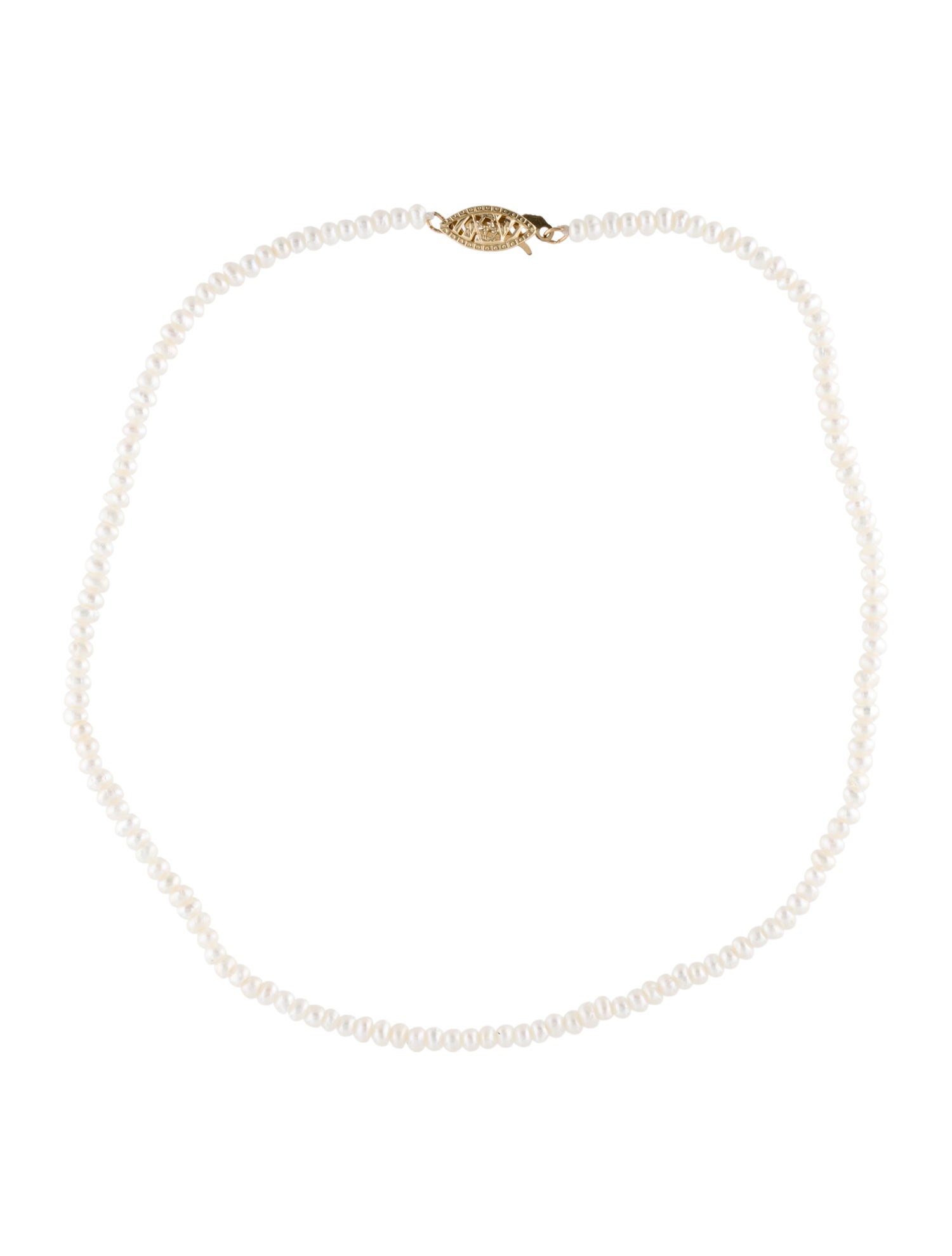 Necklace 14K Pearl Strand Choker