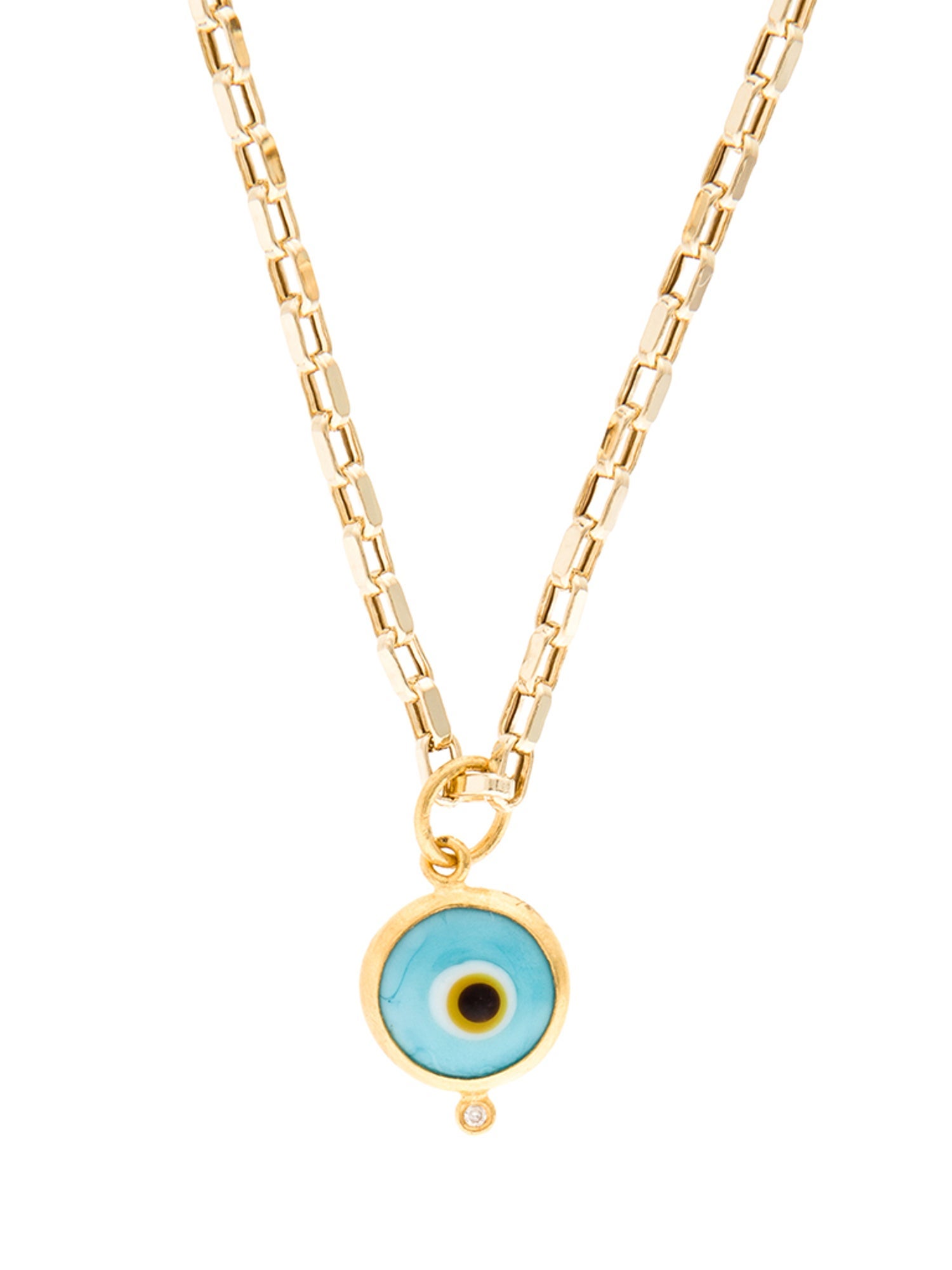 Necklace 22K Evil Eye Pendant w/ 18K Chain Necklace
