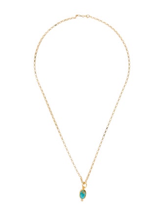 Necklace Turquoise & Diamond Pendant Necklace