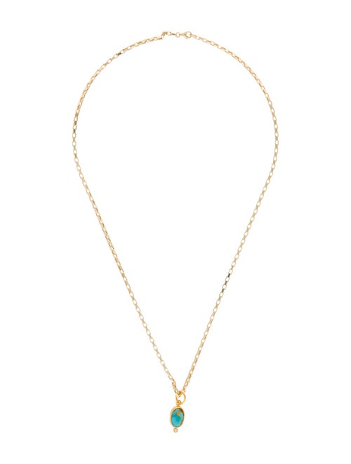 Necklace Turquoise & Diamond Pendant Necklace