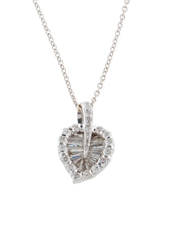 Necklace 18K 1.50ctw Diamond Leaf Pendant w/14K Chain