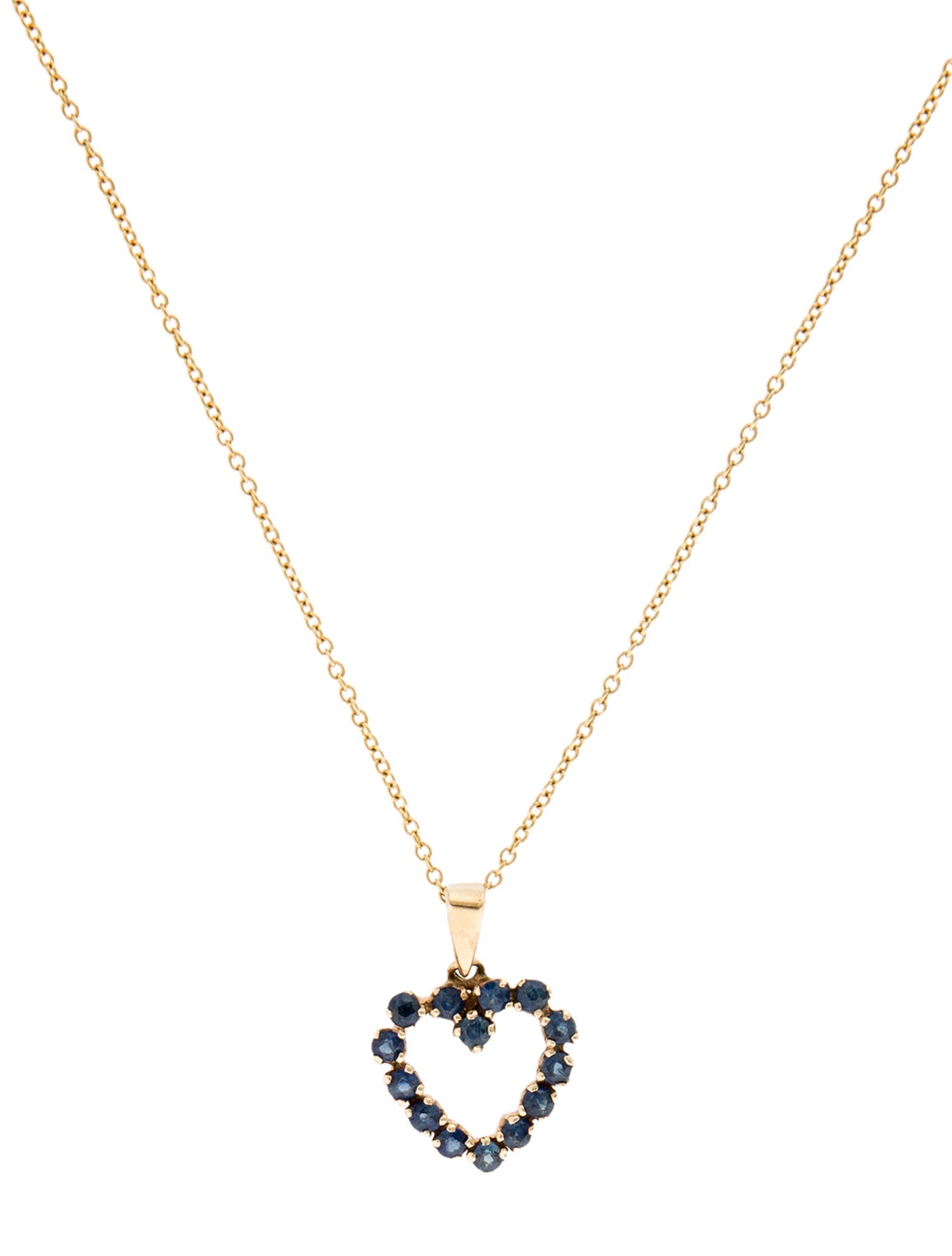 Necklace 14K Sapphire Heart Pendant
