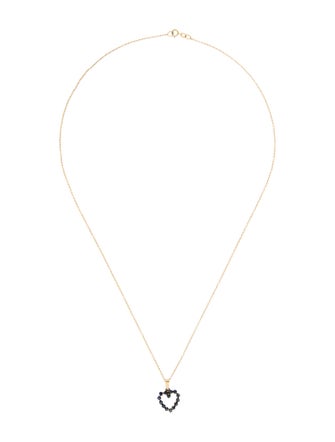 Necklace 14K Sapphire Heart Pendant Necklace