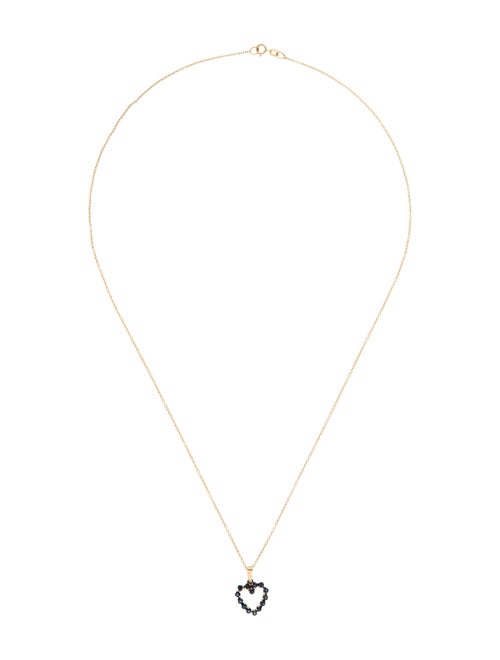 Necklace 14K Sapphire Heart Pendant Necklace