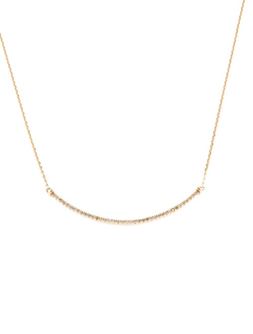 Necklace 14K Curved Diamond Pendant Necklace