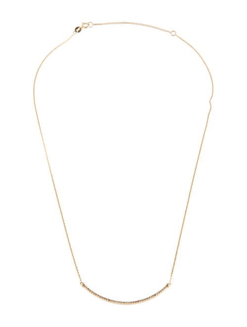 Necklace 14K Curved Diamond Pendant Necklace