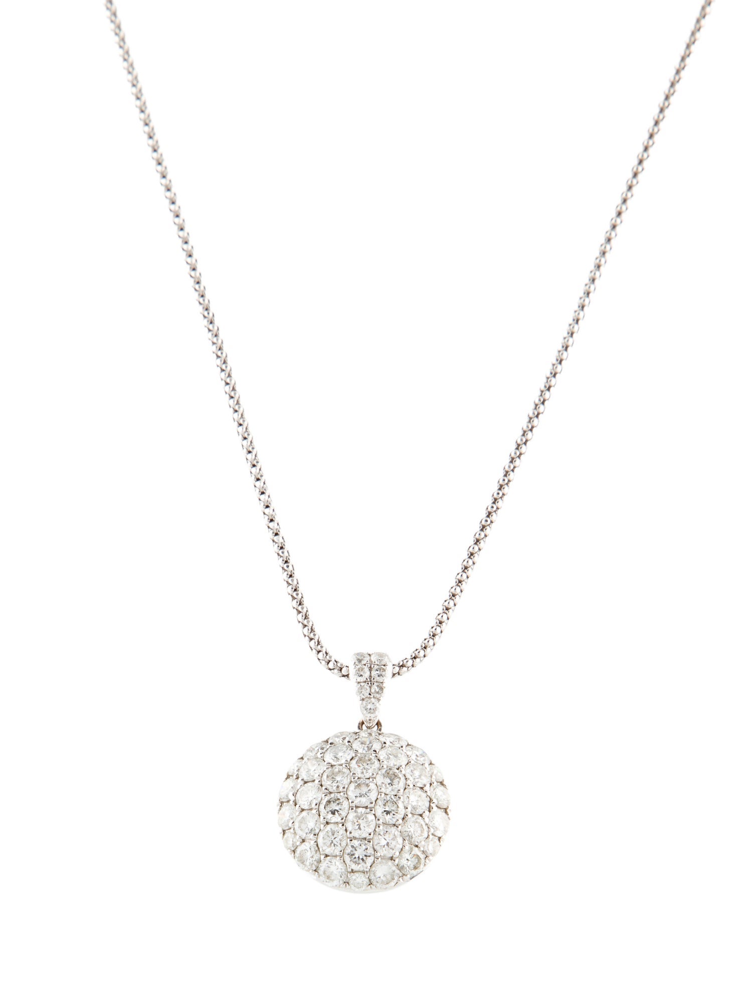 Necklace 18K 2.75ctw Diamond Dome Pendant