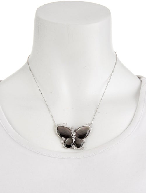 Necklace 14K Diamond & Mother of Pearl Butterfly Pendant Necklace