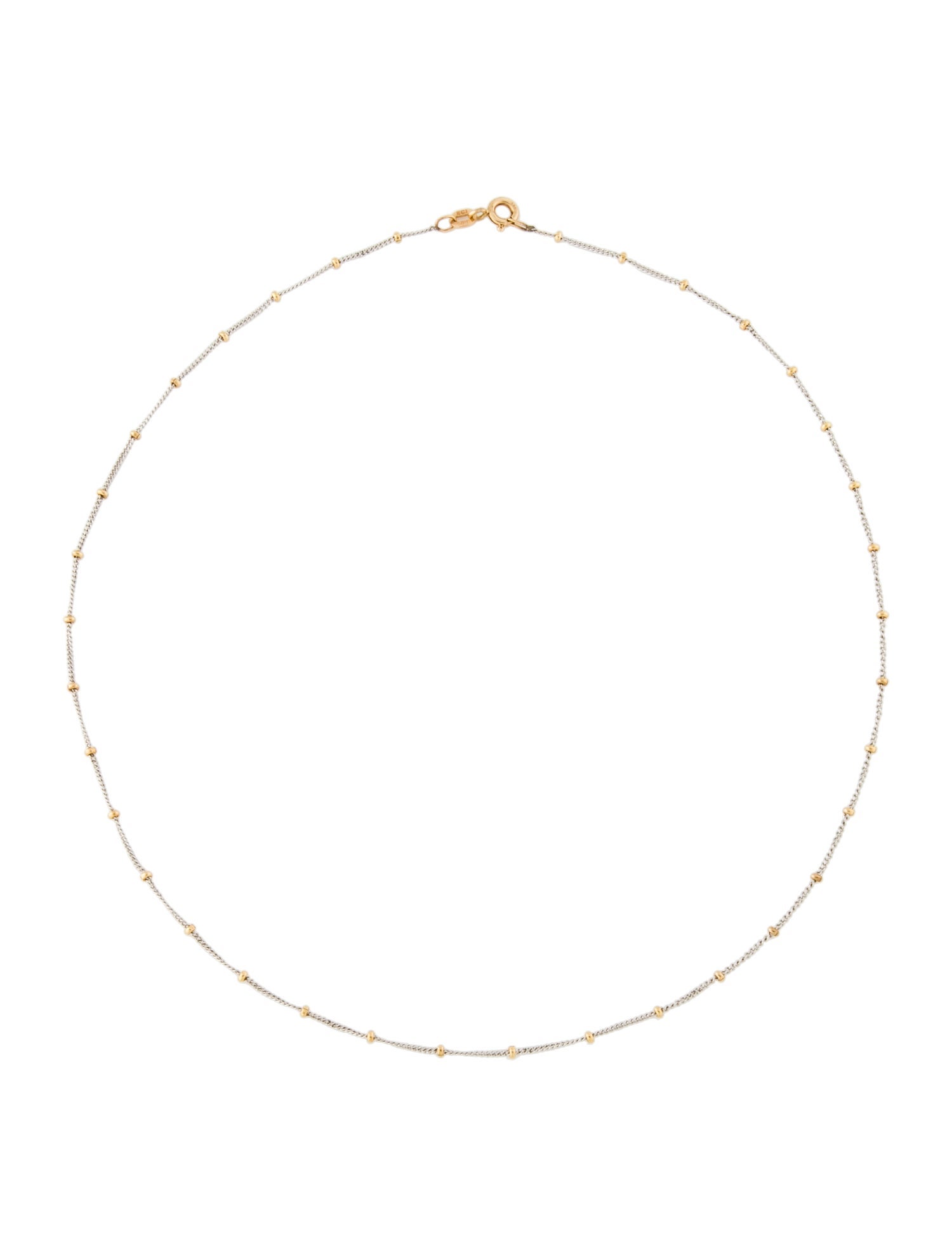 Necklace 14K Two-Tone Bead Chain Necklace
