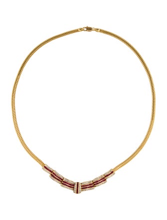 Necklace 18K Ruby & Diamond Collar Necklace