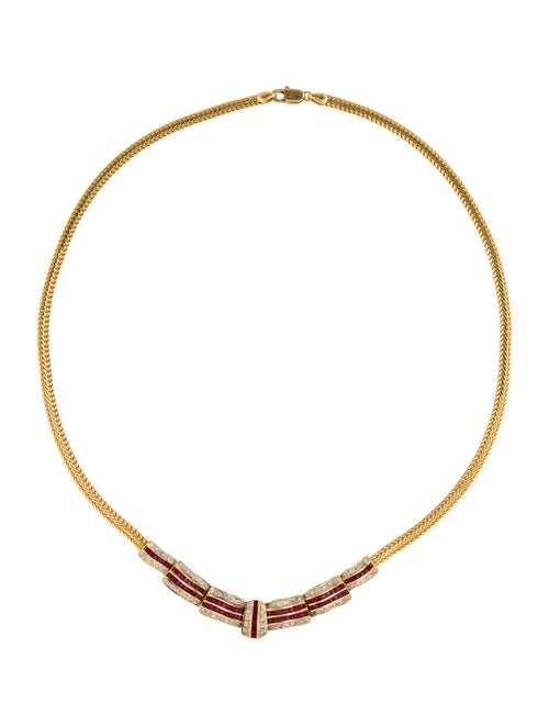 Necklace 18K Ruby & Diamond Collar Necklace