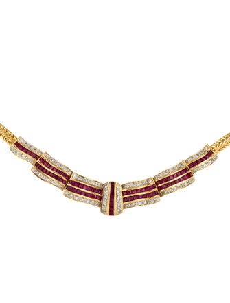 Necklace 18K Ruby & Diamond Collar Necklace