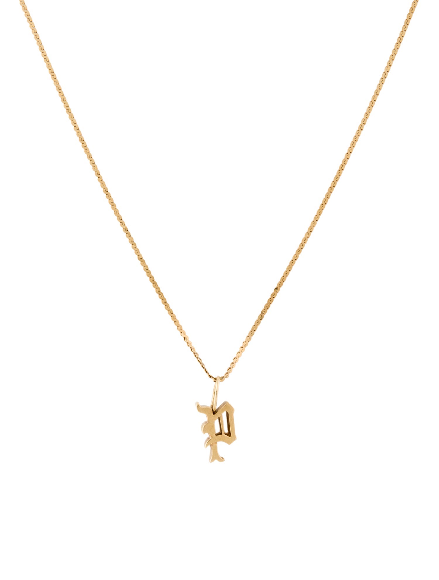 Necklace 14K Letter 'P' Pendant Necklace