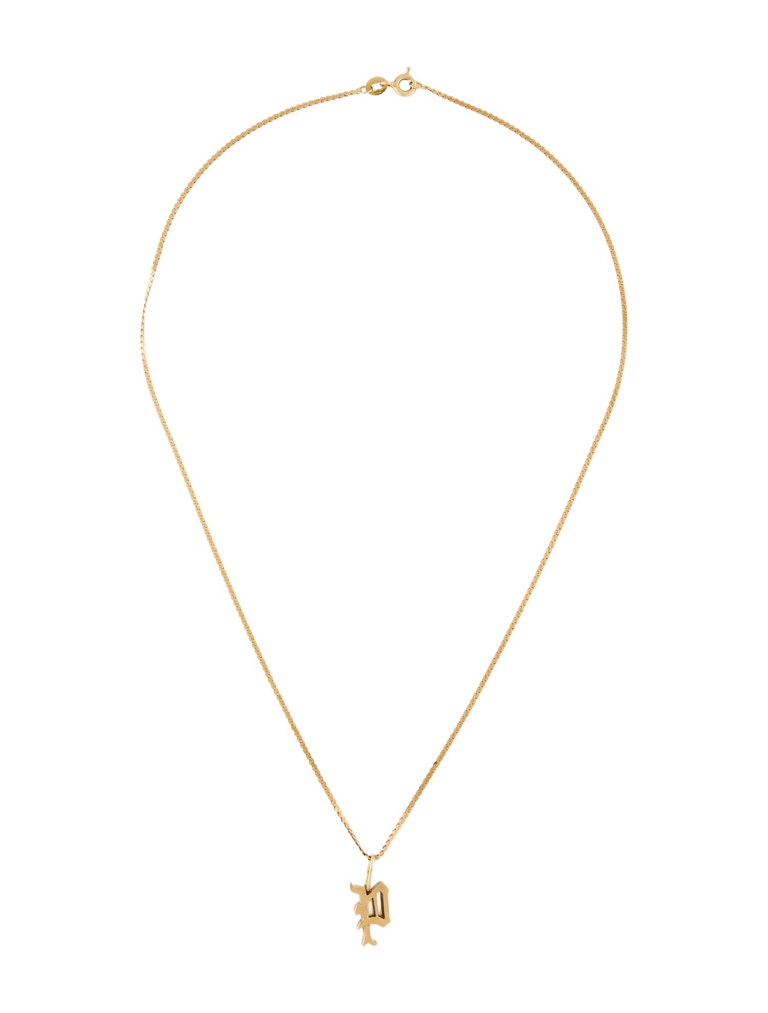Necklace 14K Letter 'P' Pendant Necklace