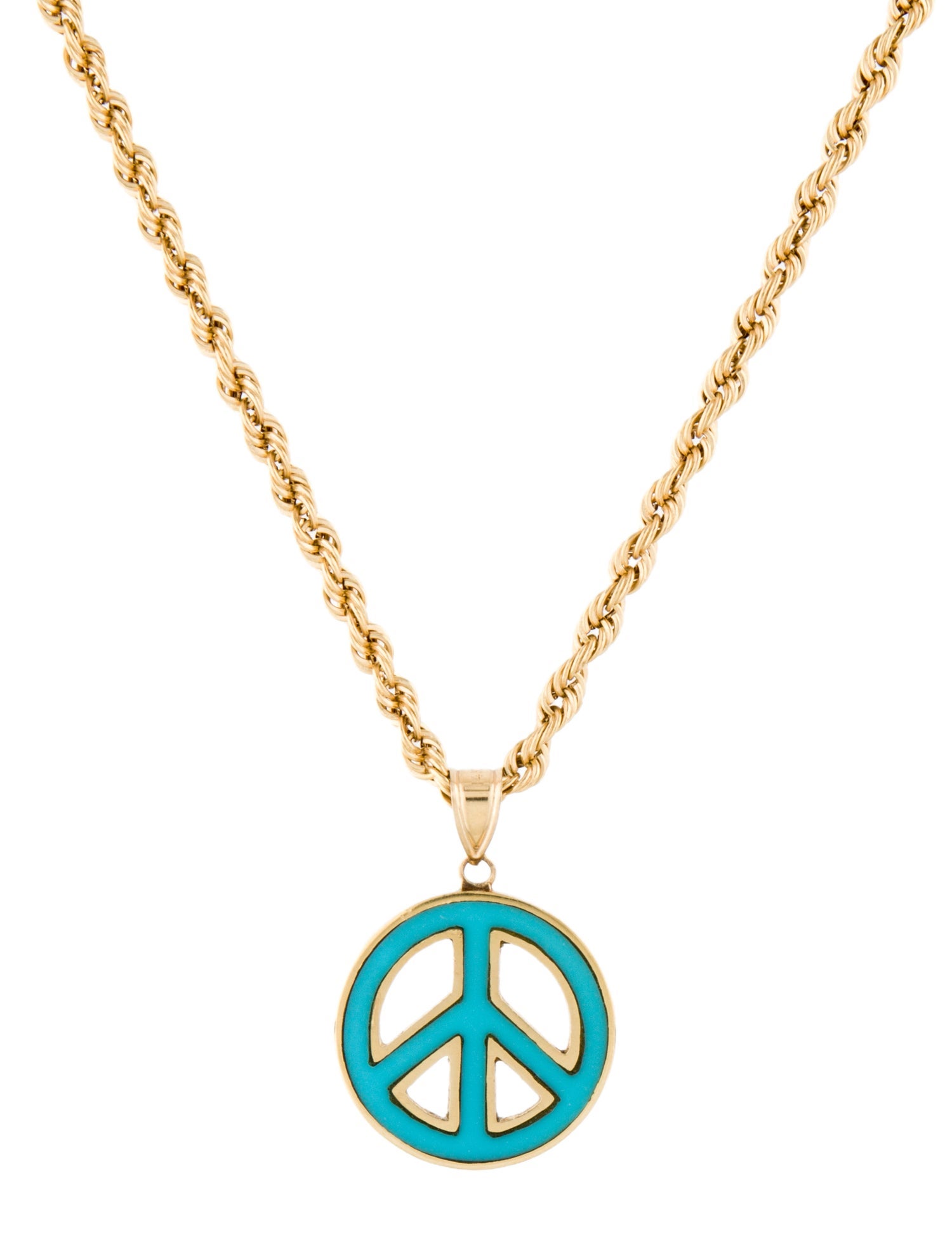 Necklace 18K Peace Sign Pendant