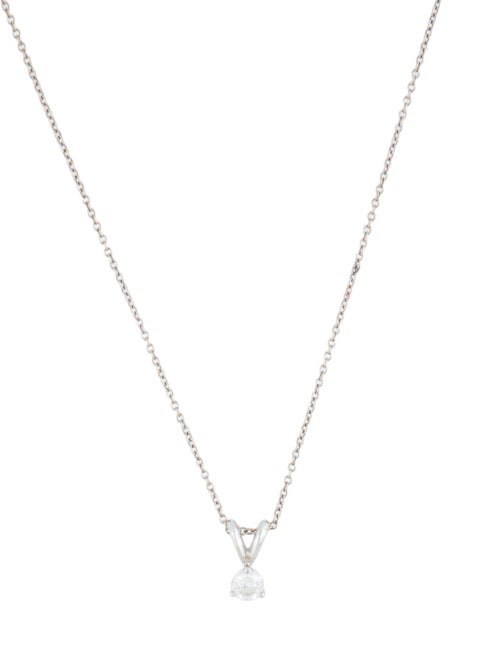 Necklace 14K Diamond Solitaire Pendant Necklace