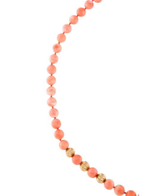 Necklace 14K Coral Bead Strand Necklace