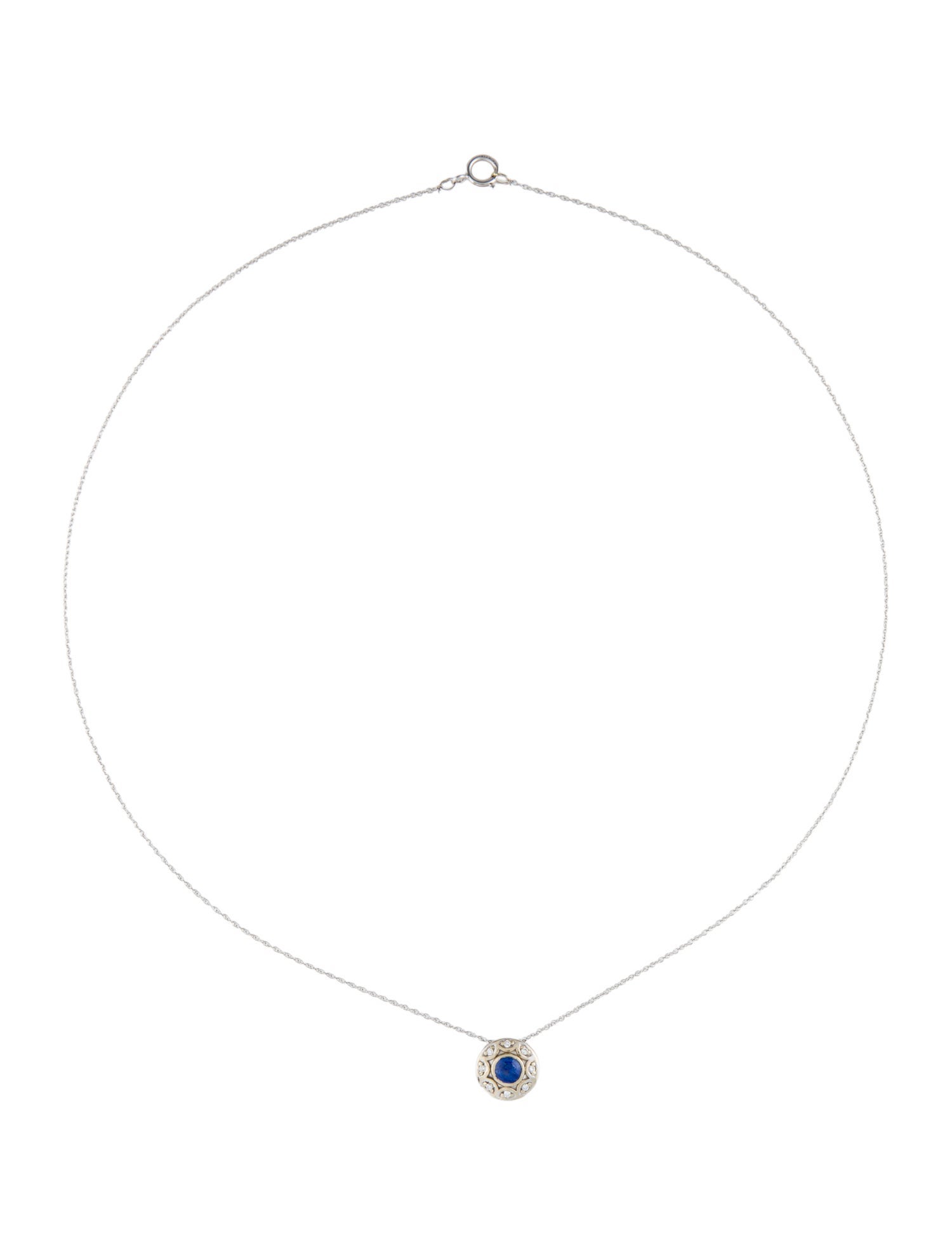 Necklace 14K Sapphire & Diamond Pendant