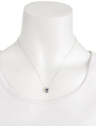 Necklace 14K Sapphire & Diamond Pendant Necklace