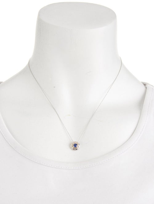 Necklace 14K Sapphire & Diamond Pendant Necklace