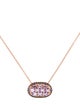 Necklace 14K Rose Quartz & Diamond Pendant Necklace
