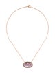 Necklace 14K Rose Quartz & Diamond Pendant Necklace