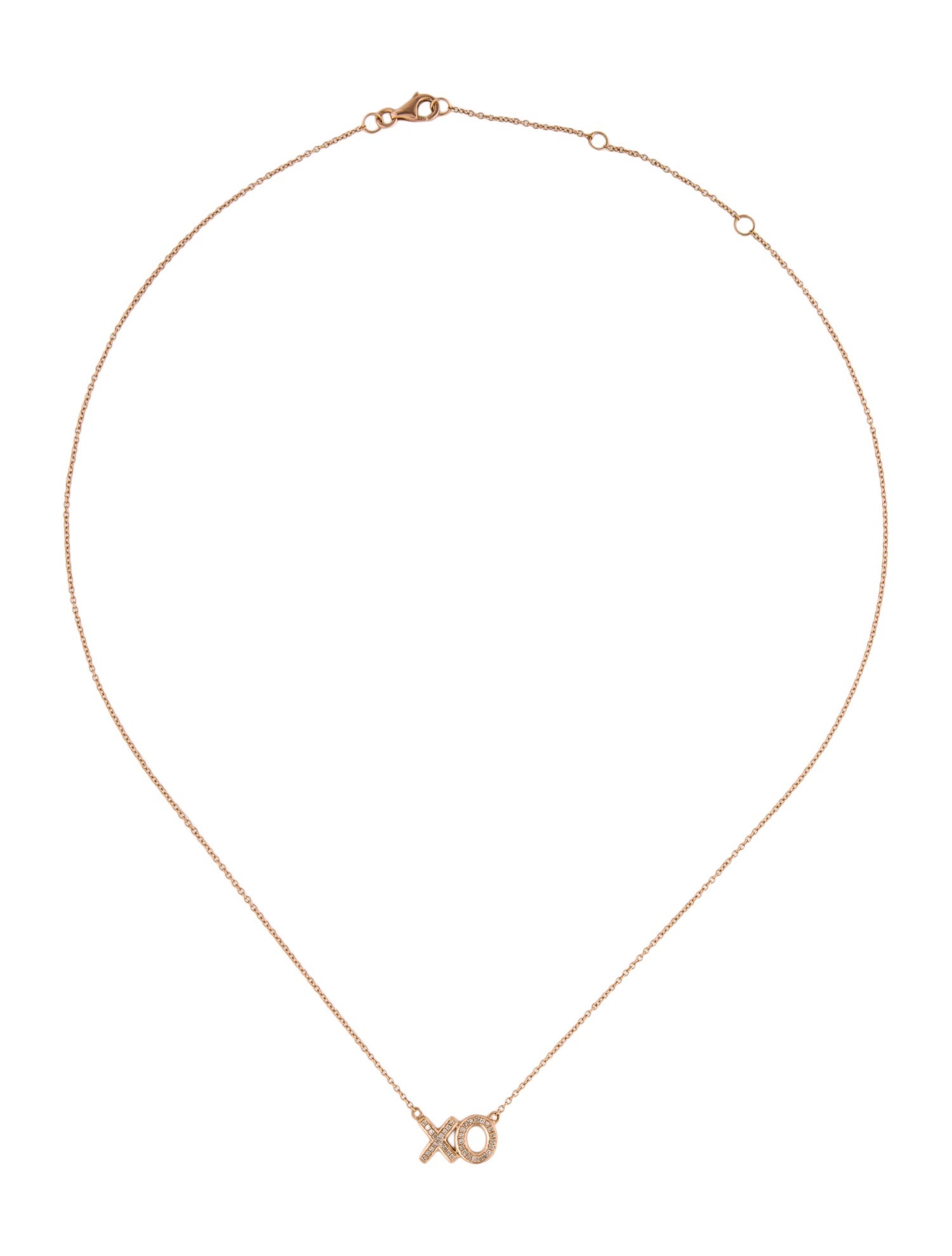 Necklace 14K Diamond 'XO' Pendant