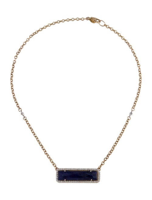 Necklace Sodalite & Diamond Pendant Necklace