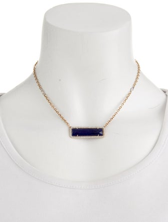 Necklace Sodalite & Diamond Pendant Necklace