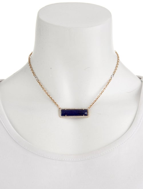 Necklace Sodalite & Diamond Pendant Necklace