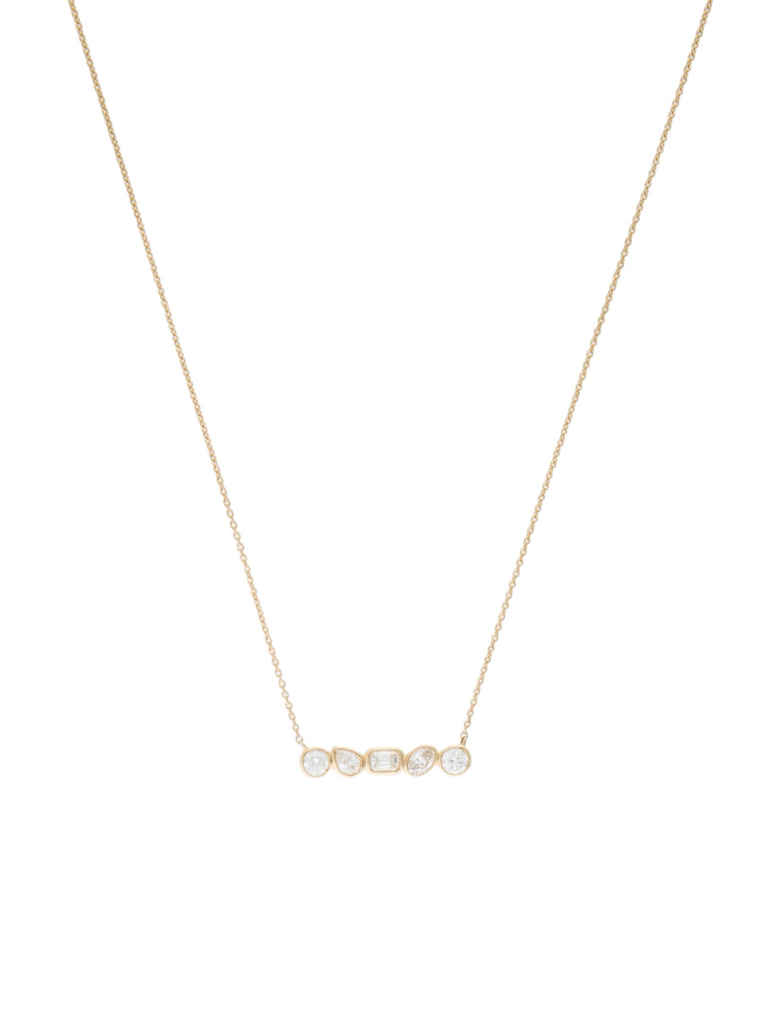 Necklace 14K Diamond Bar Pendant