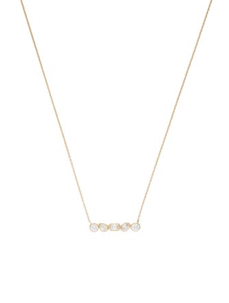 Necklace 14K Diamond Bar Pendant Necklace